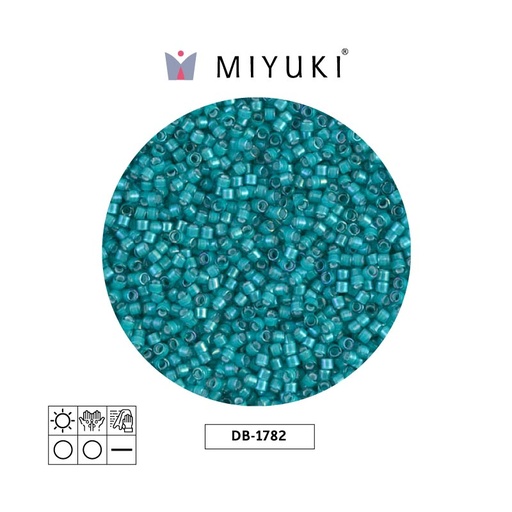 [23539] Miyuki delica 11/0 DB1782 forrado azul verdoso AB x 50g