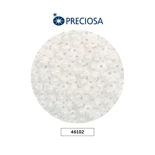 [01928] Mostacilla checa preciosa 6/0 4mm 46102 blanco perlado x 500g