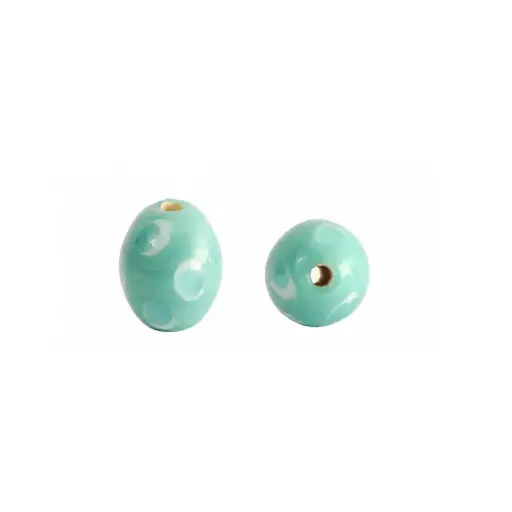[05660] Vidrio Hindú Rice 10x13mm Turquesa BGT-OV 030 x und