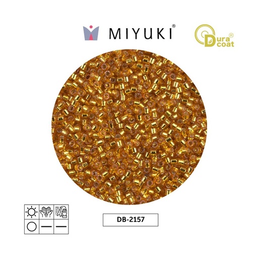 [22647] Miyuki delica 11/0 DB2157 plateado forrado amarillo sherbet x 50g