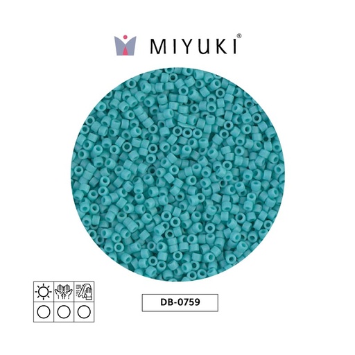 [14924] Miyuki delica 11/0 DB0759 mate opaco azul turquesa x 50g