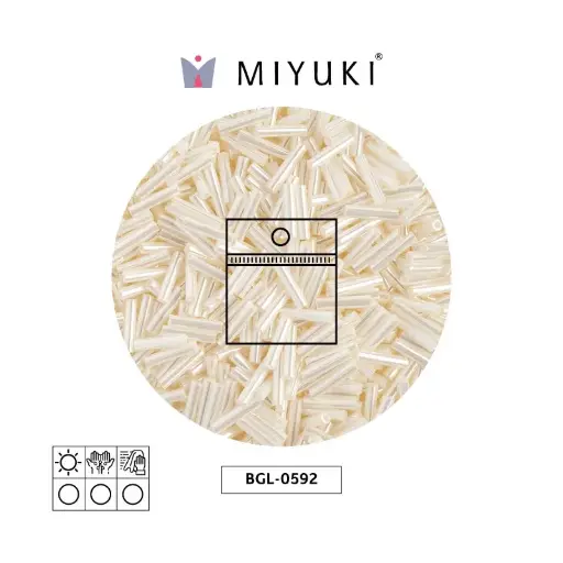 [20799] Miyuki bugle 3mm BGL0592 antique marfil perla Ceylon perlado x 25g