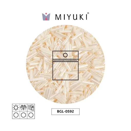 [20854] Miyuki bugle 6mm BGL0592 antique marfil perla Ceylon perlado x 25g