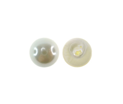 [09437] Media perla sintetica base plana 1H 12mm cream A-03 x und
