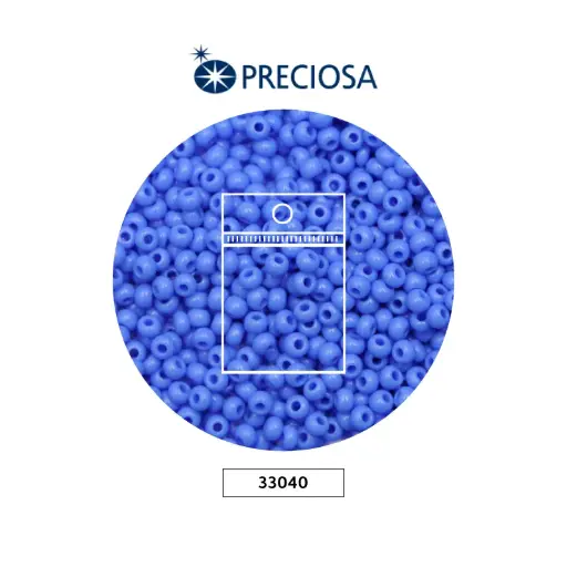 [28559] Mostacilla checa preciosa 10/0 2mm 33040 OP azul fuerte x 50g