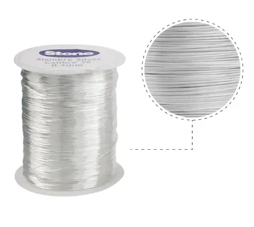 [14873] Hilo silver stone N.26 0.4mm x Kg (875m aprox)