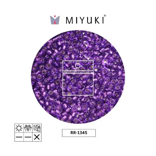 [00360] Mostacilla Miyuki rocalla 11/0 RR1345 plateado forrado oscuro lila x 25g