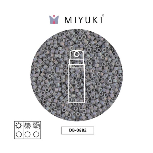 [30587] Miyuki delica 11/0 DB0882 mate opaco claro gris x 10gr