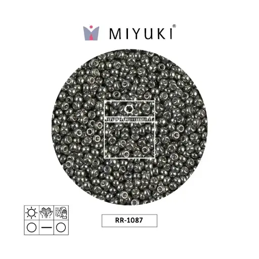[07718] Mostacilla Miyuki rocalla 11/0 RR1087 galvanizado oscuro stee x 25g