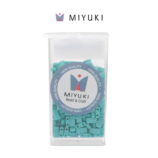 Miyuki half tila 5x2.3x1.9mm HTL0412 opaco azul turquesa verde x 10G