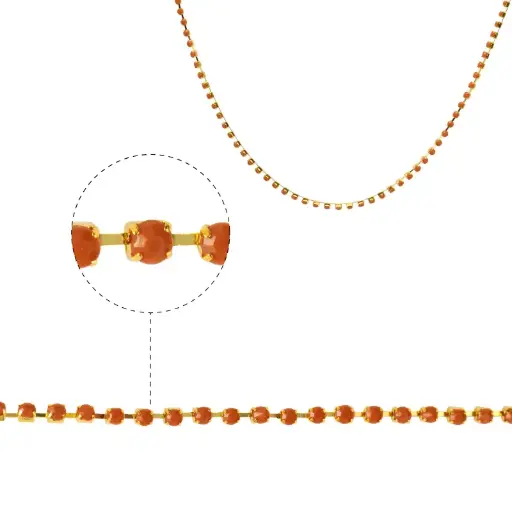 [01106] Cadena strass #29 cafe 2.5mm/Gilt x metro