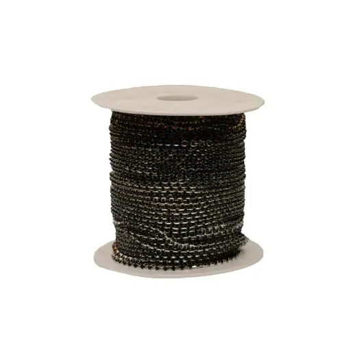 [01107] Cadena strass #38 negro 2.5mm/Niquel x m
