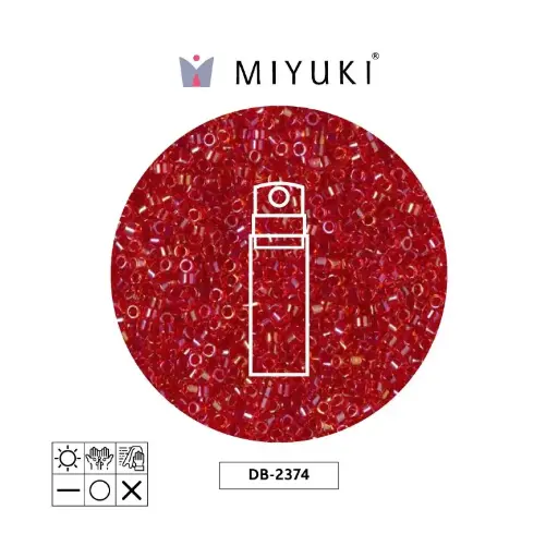 [28392] Miyuki delica 11/0 DB2374 color forrado rojo x 10g