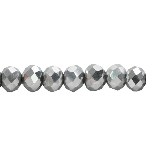 [23357] Murano rondela facetada 6mm plateado 127 x 82unds
