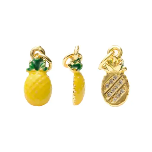 [07102] Dije esmaltado piña 14mm/Golfi W10550Y x und