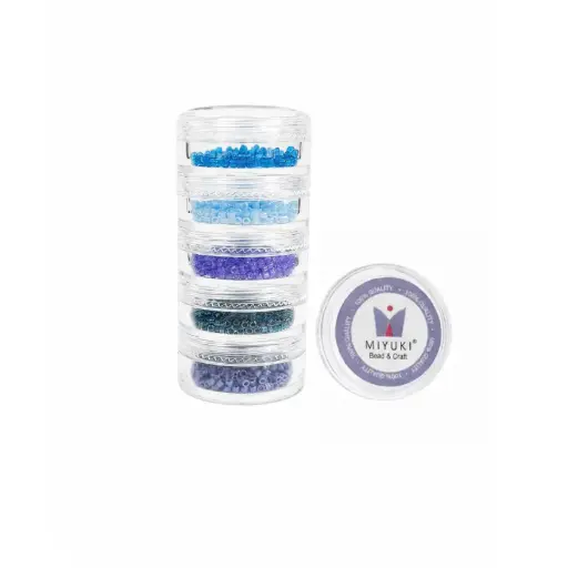 [04047] Kit 31 - Miyuki Delica 5 Colores (2g c/u) + Organizador Apilable
