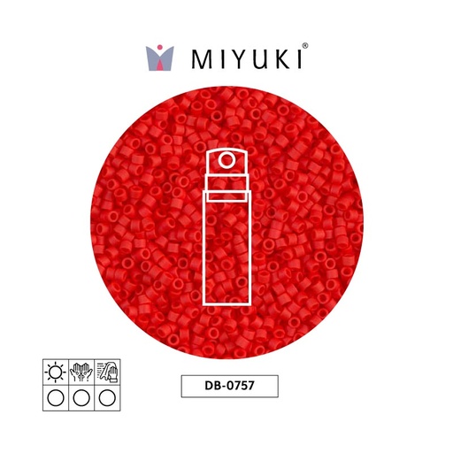 [29616] Miyuki delica 11/0 DB0757 mate opaco claro rojo x 10g