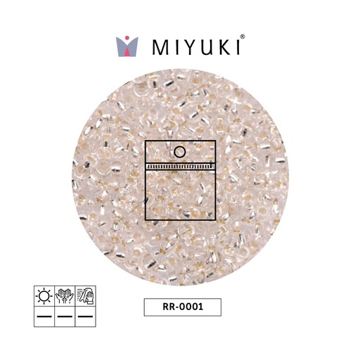 [24028] Mostacilla Miyuki rocalla 11/0 RR0001 plateado forrado cristal x 25g