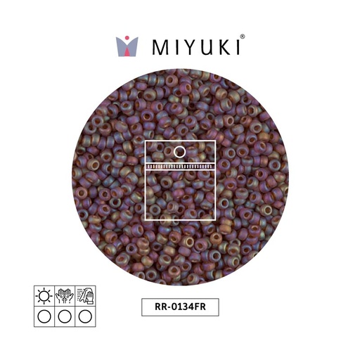 [31560] Mostacilla Miyuki rocalla 11/0 RR0134FR mate transparente oscuro cafe AB x 25g