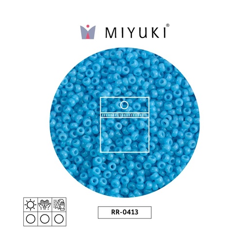 [23931] Mostacilla Miyuki rocalla 11/0 RR0413 opaco azul turquesa azul x 25g