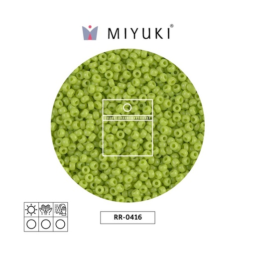 [23938] Mostacilla Miyuki rocalla 11/0 RR0416 opaco verde chartreuse x 25g