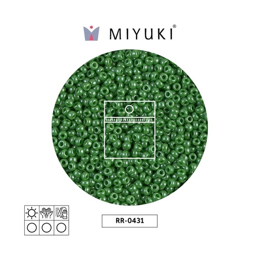 [13936] Mostacilla Miyuki rocalla 11/0 RR0431 opaco jade verde brillo x 25g