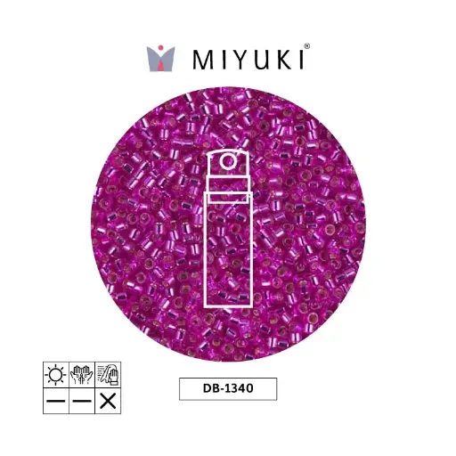 [29632] Miyuki delica 11/0 DB1340 plateado forrado bright fucsia x 10gr