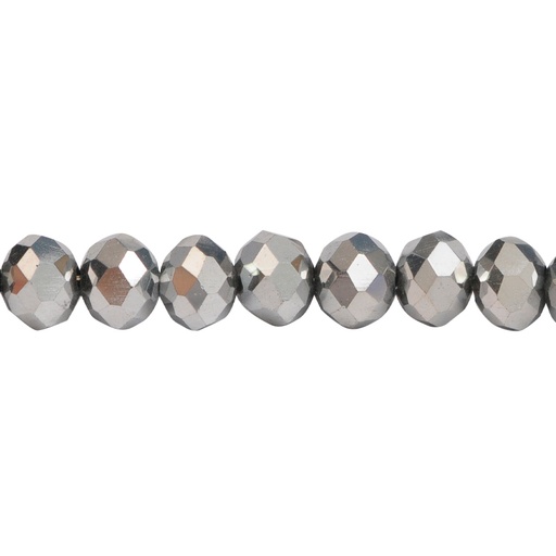 [13981] Murano rondela facetada 4mm plateado 127 x 110unds