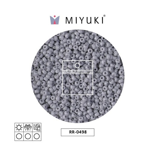 [23957] Mostacilla Miyuki rocalla 11/0 RR0498 opaco cement gris x 25g