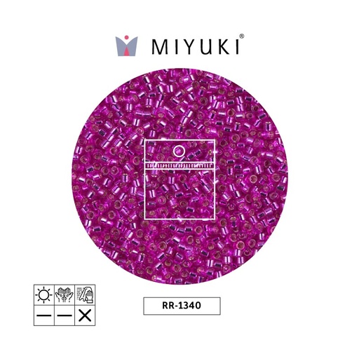 [24038] Mostacilla Miyuki rocalla 11/0 RR1340 plateado forrado fucsia x 25g