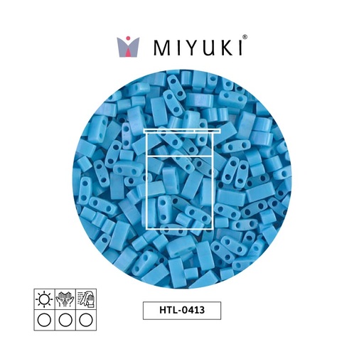 Miyuki half tila 5x2.3x1.9mm HTL0413 opaco azul turquesa azul x 10G