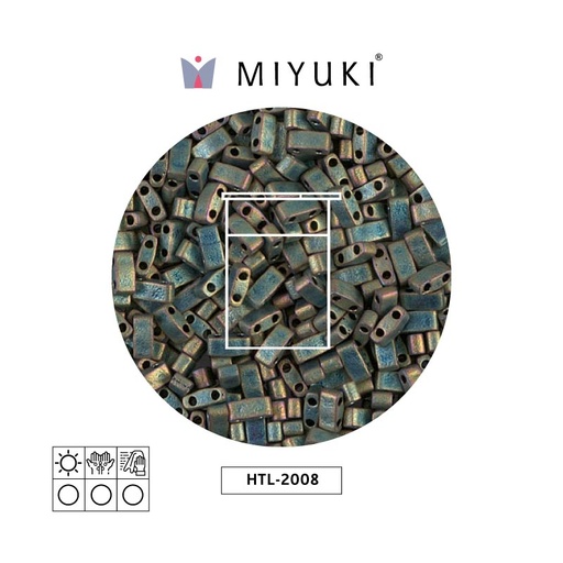 [31289] Miyuki half tila 5x2.3x1.9mm HTL2008 mate metalizado patina iris x 10G