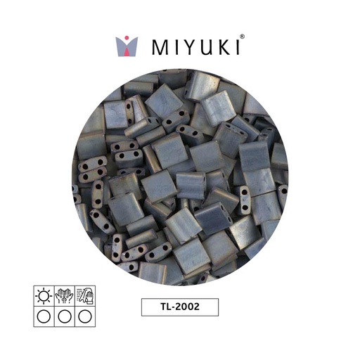 [28476] Miyuki tila 5x5x1.9mm TL2002 mate metalizado plateado gris x 50g
