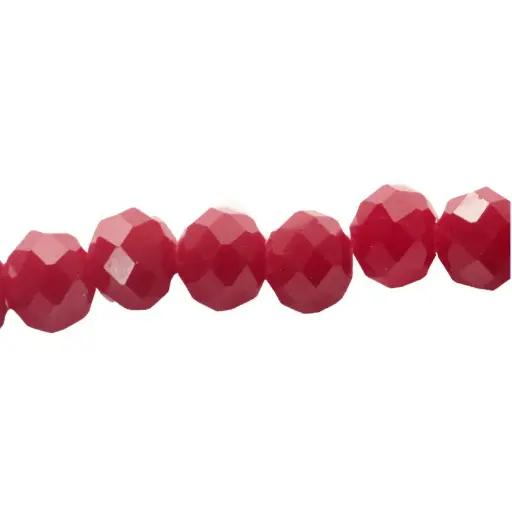 [14755] Murano rondela facetada 4mm rojo coral 80 x 140unds