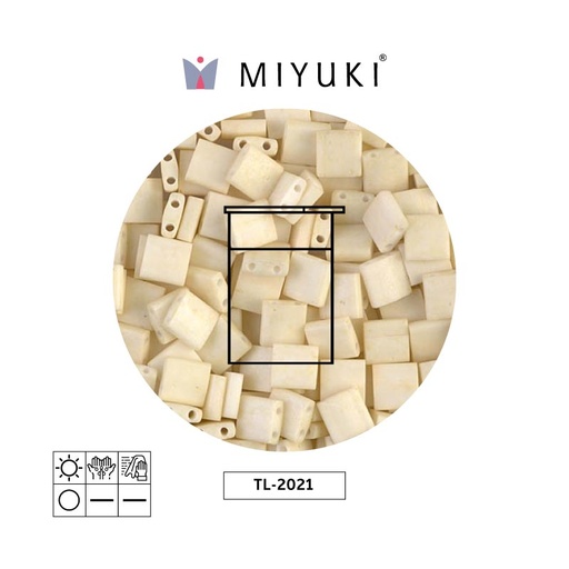 [28162] Miyuki tila 5x5x1.9mm TL2021 mate opaco crema x 10g