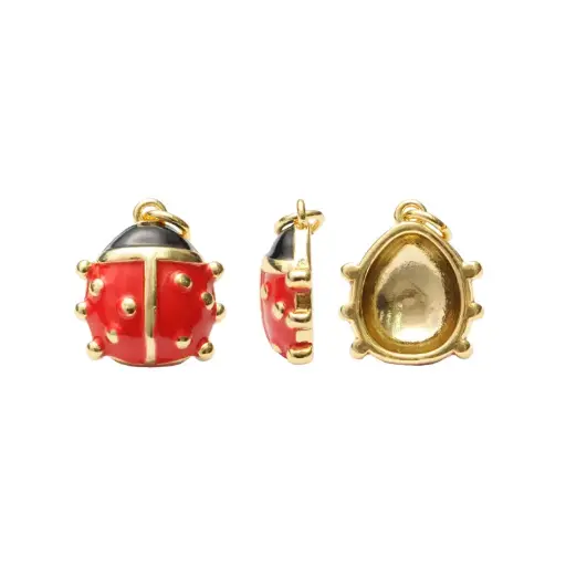 [07081] Dije esmaltado mariquita 17mm/Golfi W11240B x und