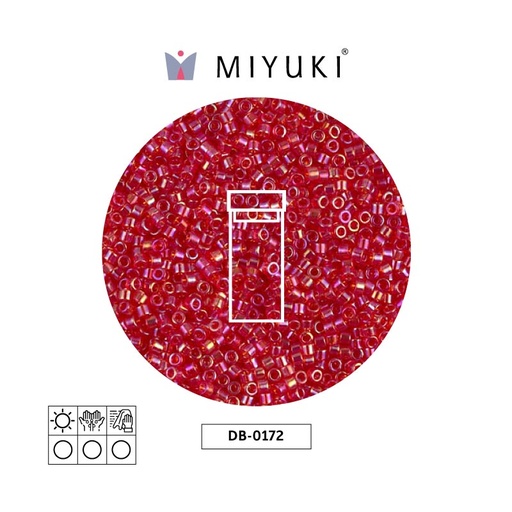[23705] Miyuki delica 11/0 DB0172 tran claro rojo AB x 3g