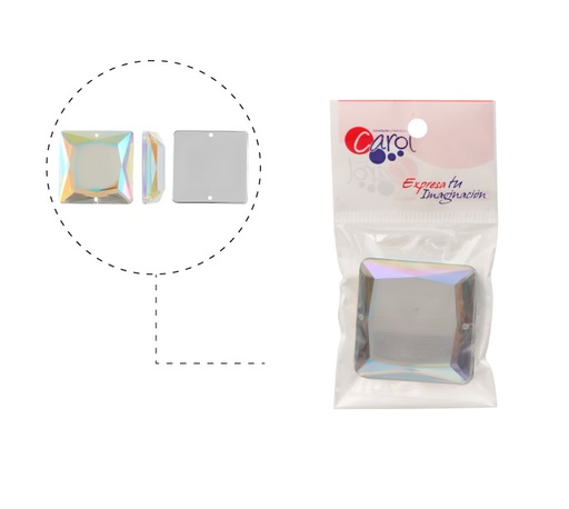 [17708] Piedra hilo B14 cuadrado plano 35mm aurore boreale 14 x 2 und