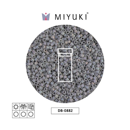 [28432] Miyuki delica 11/0 DB0882 mate opaco claro gris x 3g