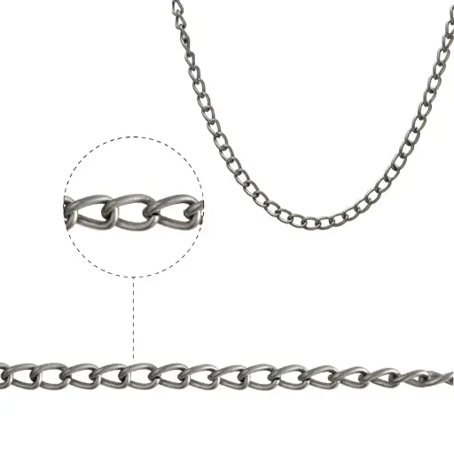 [09815] White iron chain 7400582/114SB/6x8.9mm/R x m