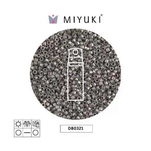 [02624] Miyuki delica 11/0 DB0321 mate metalizado plateado x 10g