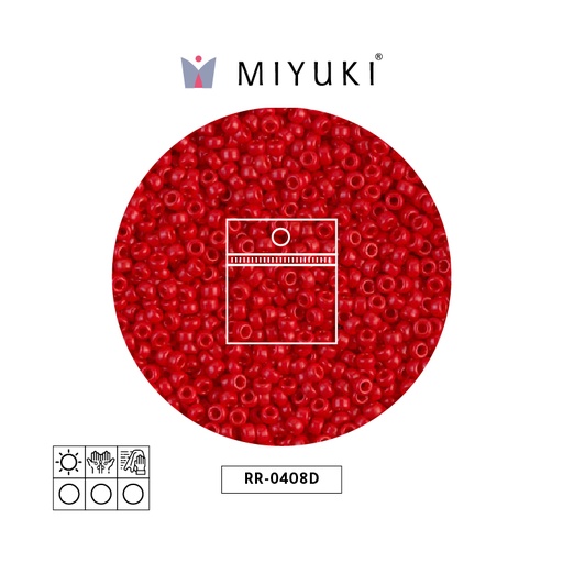 [24052] Mostacilla Miyuki rocalla 11/0 RR0408D opaco oscuro rojo AB x 25g
