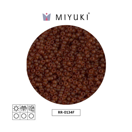 [13483] Mostacilla Miyuki rocalla 11/0 RR0134F mate transparente oscuro cafe x 250g