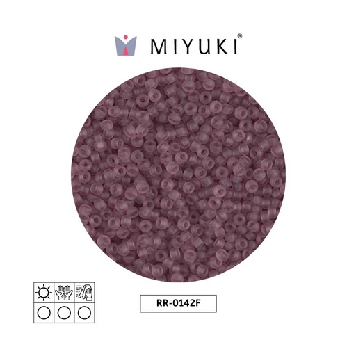 [17695] Mostacilla Miyuki rocalla 11/0 RR0142F mate transparente ahumado morado x 250g