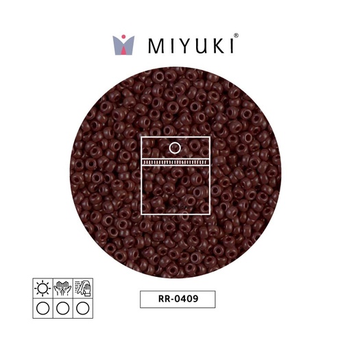 [24053] Mostacilla Miyuki rocalla 11/0 RR0409 opaco chocolate x 25g