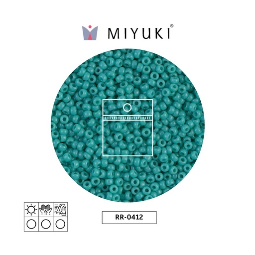 [13944] Mostacilla Miyuki rocalla 11/0 RR0412 opaco azul turquesa verde  x 25g