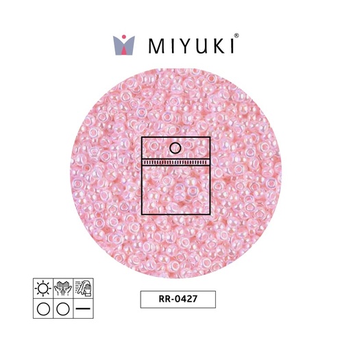 [13893] Mostacilla Miyuki rocalla 11/0 RR0427 opaco bebé rosado brillo x 25g