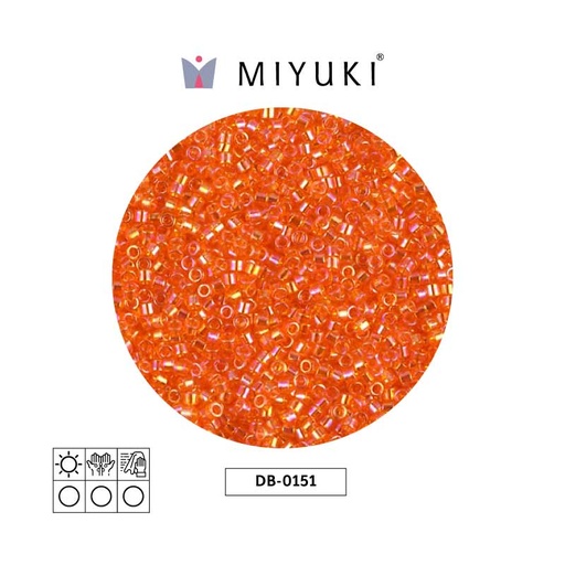 [16599] Miyuki delica 11/0 DB0151 transparente naranja AB x 50g