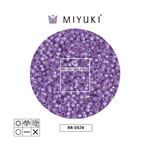 [26346] Mostacilla Miyuki rocalla 11/0 RR0574 lila plateado forrado alabaster x 25g