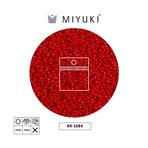 [16624] Mostacilla Miyuki rocalla 11/0 RR1684 semi-frosted opaco bright rojo x 25g